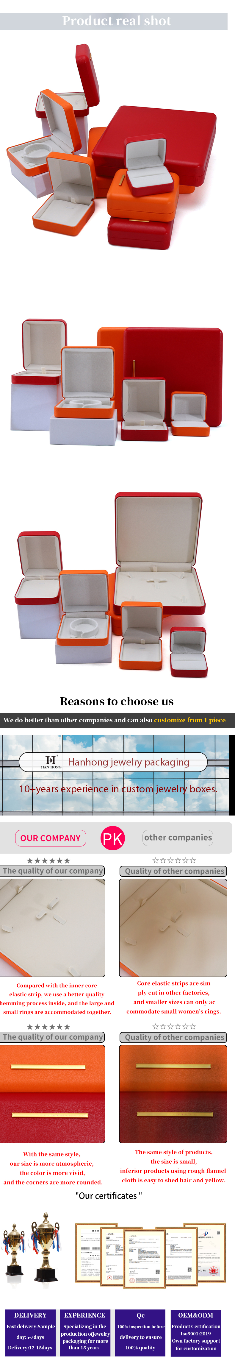 Multi-Color Sleek Convex PU Leather Jewelry Storage Box for Luxury Packaging