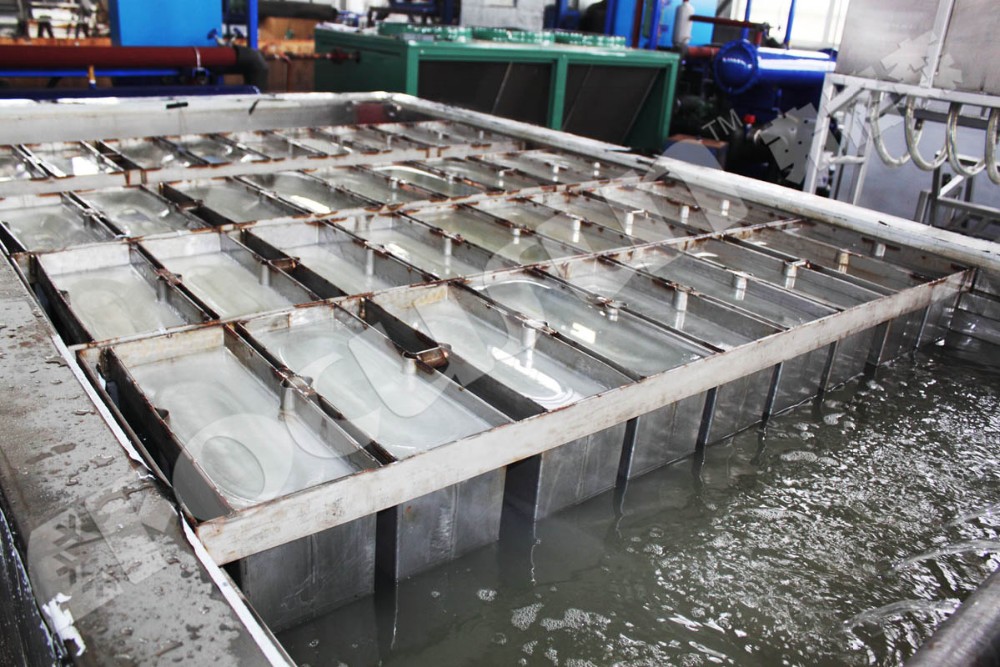 25tons Refrigeration Gas R404a/R22 Brine System Big Cube Ice Block Machine for Africa
