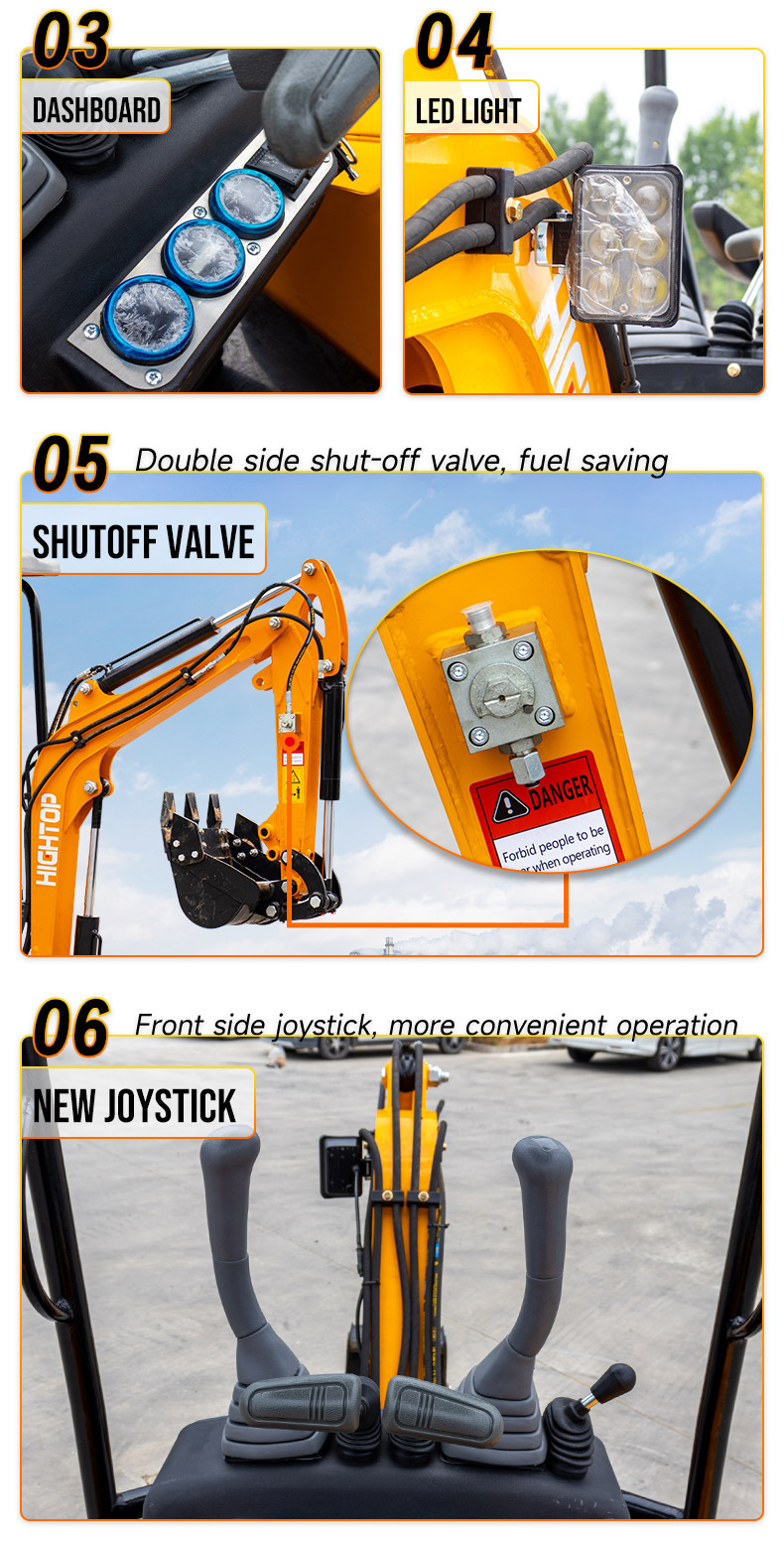 CE EURO5 Engine 1300kg Hightop Mini Excavator HT13 Compact Mini Digger