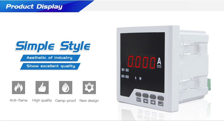 96*96 mm DC LED Current Ampere Meter 0-5Adc