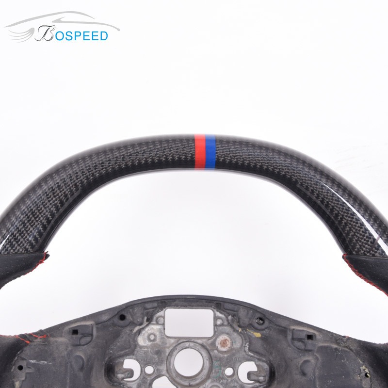 Perforated Leather Volkswagen Carbon Fiber Steering Wheel 350mm Plain Weave 2022