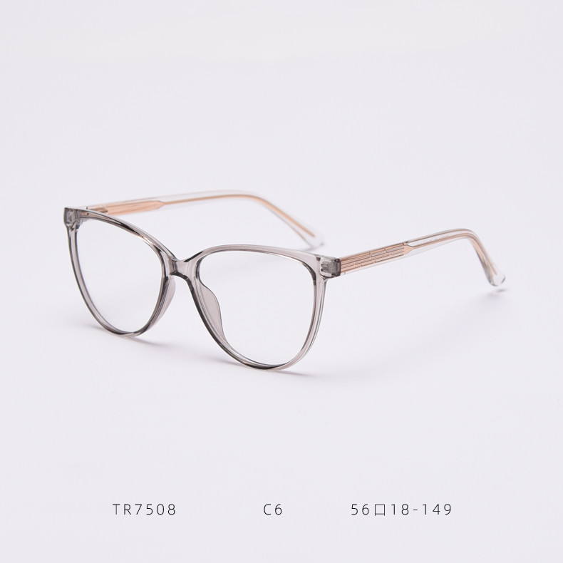 Spring Europe America Large Cat Eye TR90 Material Glasses Flat Mirror Female Myopia