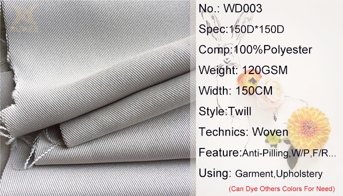 165gsm Woven Full Dull Twill Fabric For Chef Uniform Drill Cloth