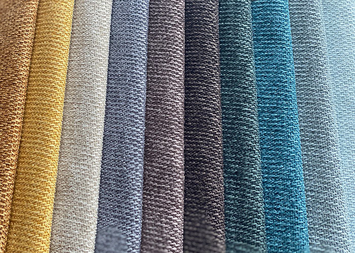 Modern style knitted brushed upholstery linen print fabric for sofa 100% polyester