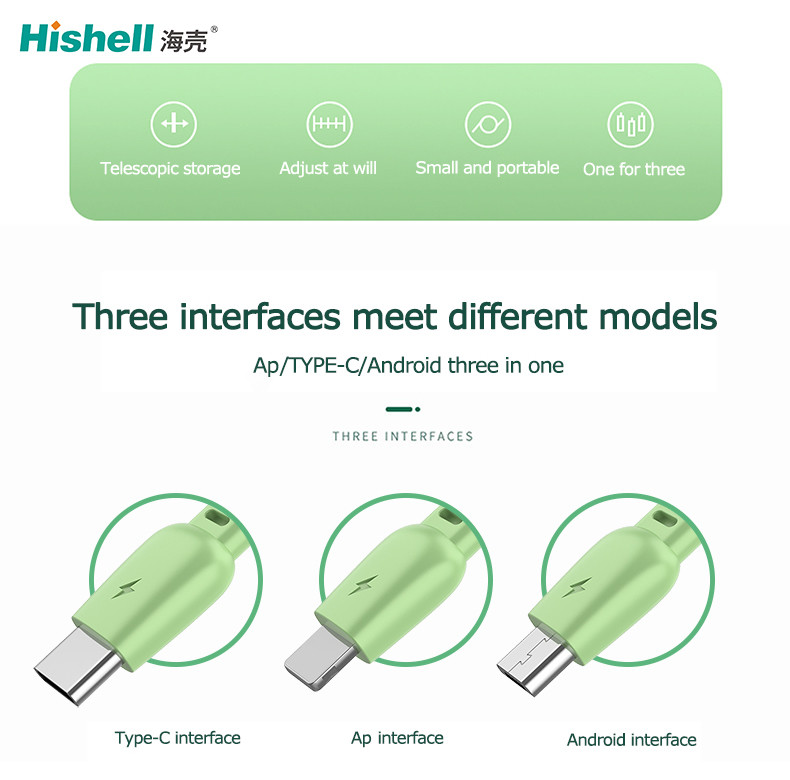Portable ABS Retractable Cell Phone Charger , Antiwear C Type Mobile Charging Cable