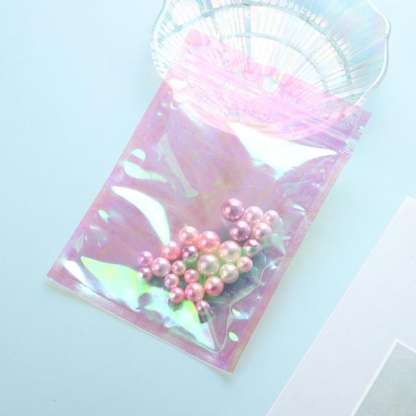 Rainbow Film Laser Jewelry Plastic Symphony Transparent Zipper Bag Earring
