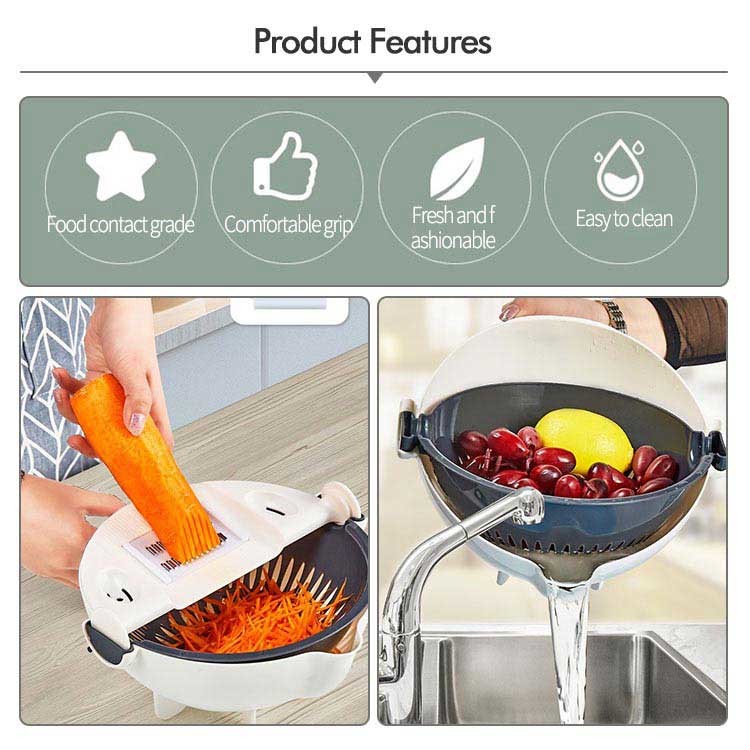Multi Blades Plastic Vegetable Manual Slicer With Fruit Peeler White