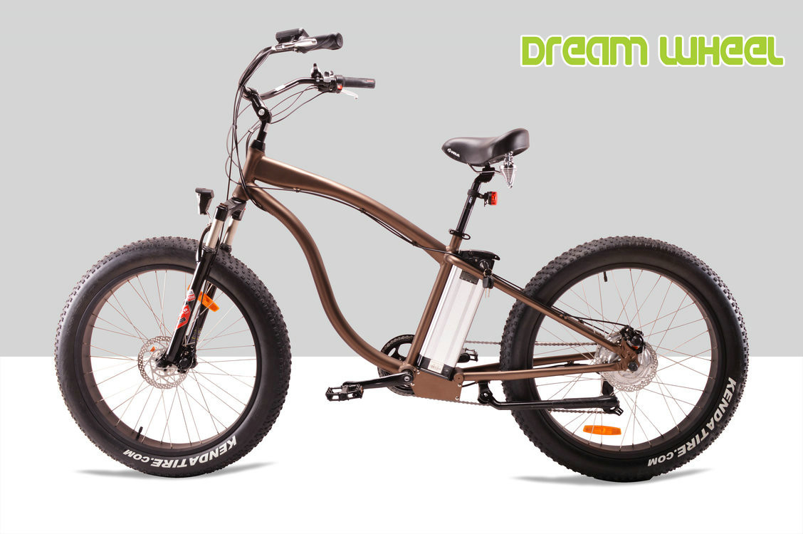 48V 500W Electric Beach Cruiser Bikes , 26" x 4.0 Fat Tire Beach Cruiser Electric Bike