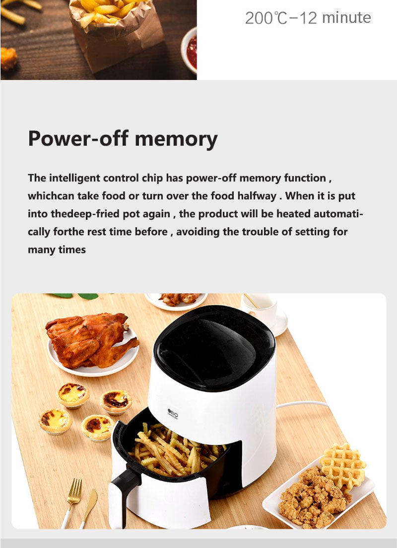 Youpin Silencare Air Fryer 2.5L 1300W Fritadeira Eletrica Led Digital Air Fryer Air Cooker Fryer