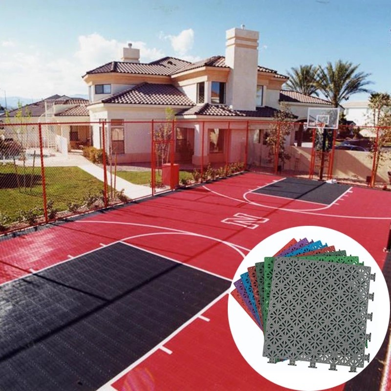 Anti Skidding PP Interlock Soprt Tiles Outdoor Waterproof Sports Surfaces