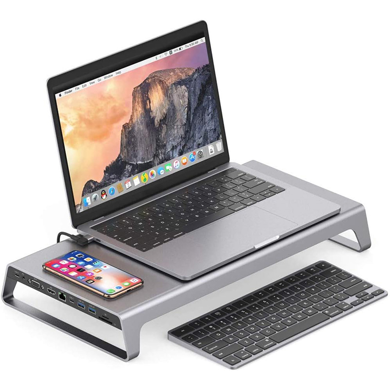 TYPE-C Male 11 In 1 Hub Computer Laptop Docking Station Adapter with 1000Mbps RJ45 and USB-C PD