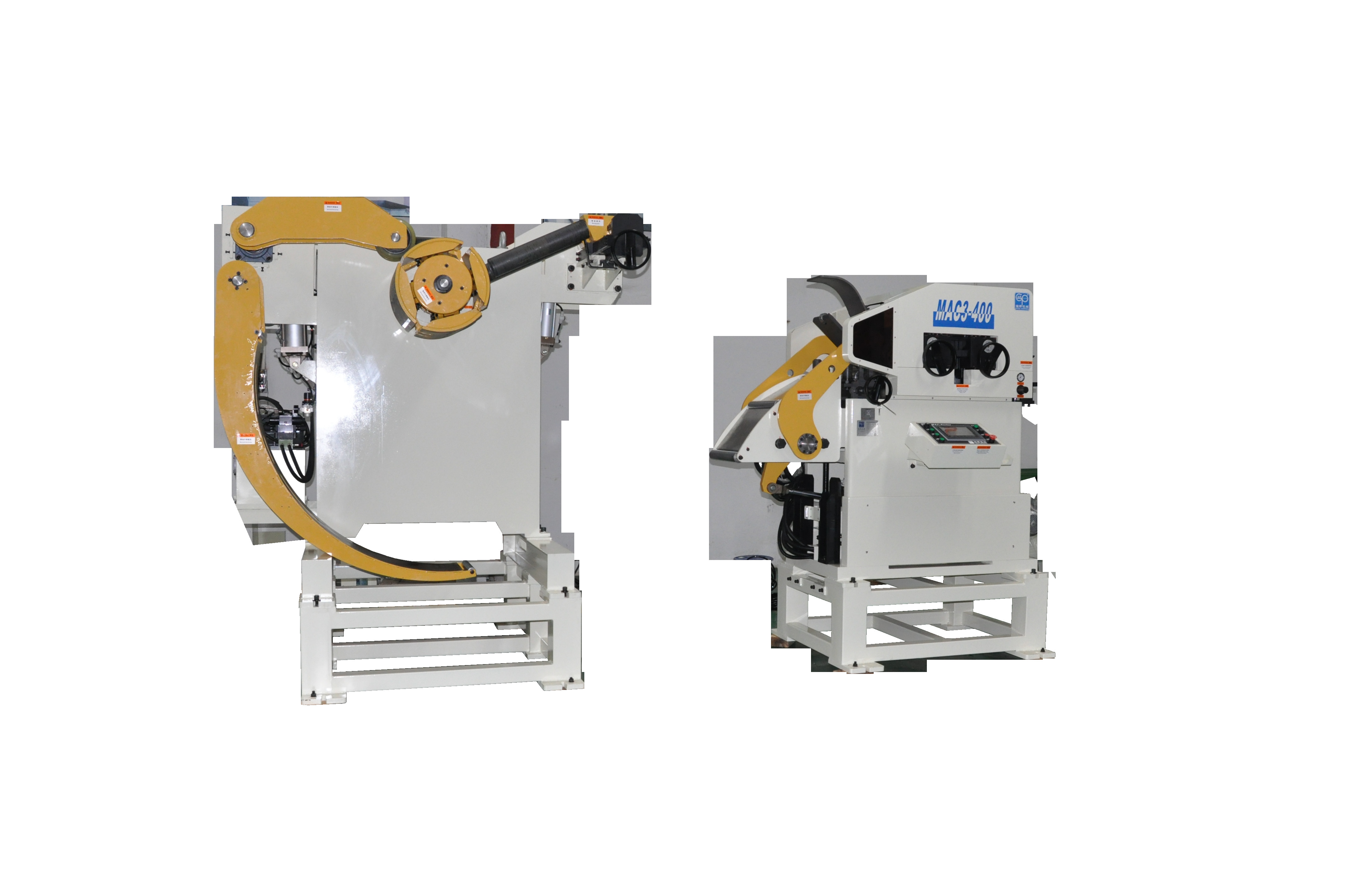Metal Sheet Stamping Mandrel Expansion Decoiler Straightener Feeder Speed 16~24 M / Min