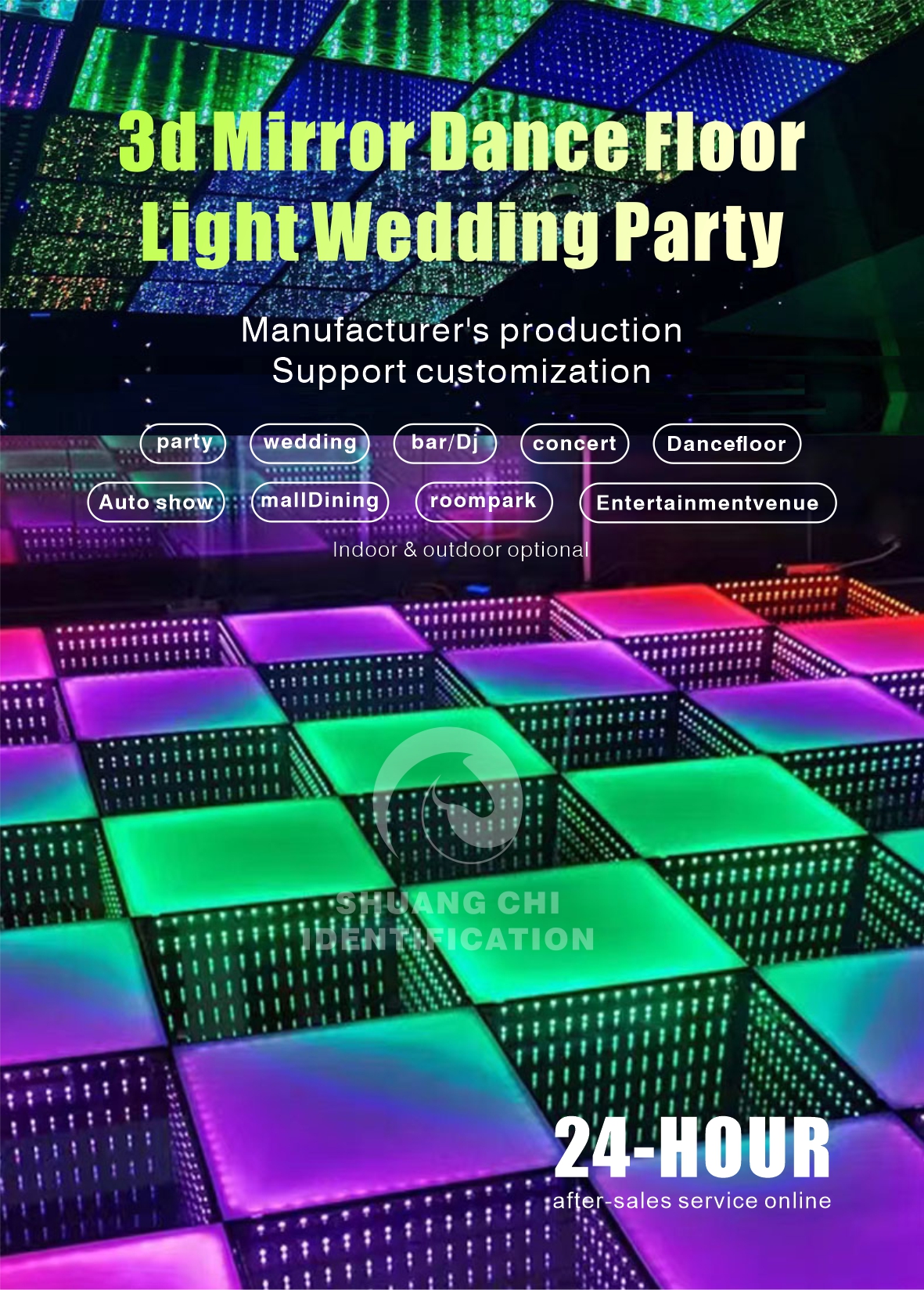 LED Light Source 5050 RGB Led Removable Glass Tiles for Interactive Neon Dance Floor