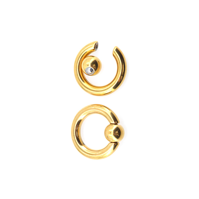 BODY PUNK Piercing Earring Ring Ear Stretcher Expander Weights BCR Gold Captive Ball Closure Nose Septum Ring 2.5mm 4mm