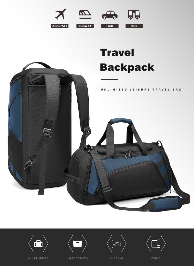 High Quality Custom LOGO Travel backpack Sports Gym bag waterproof ladies Men Yoga Duffle Bag