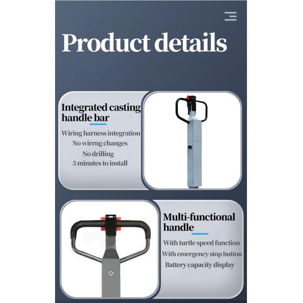 1000kg Electric Pallet Stacker Warehouse Fork Lift with Lifting Height 4000mm