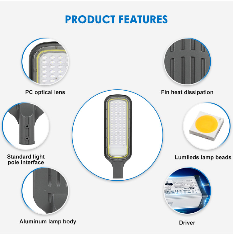 Outdoor Highway Parking Lot SMD2835 LED Street Light Die-Casting Aluminum