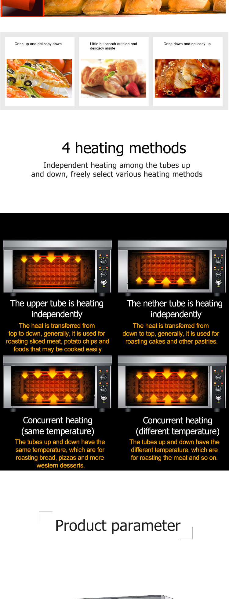 Commercial Electric Bakery Oven with 1 Layer and 1 Tray 850x620x450mm Efficiency