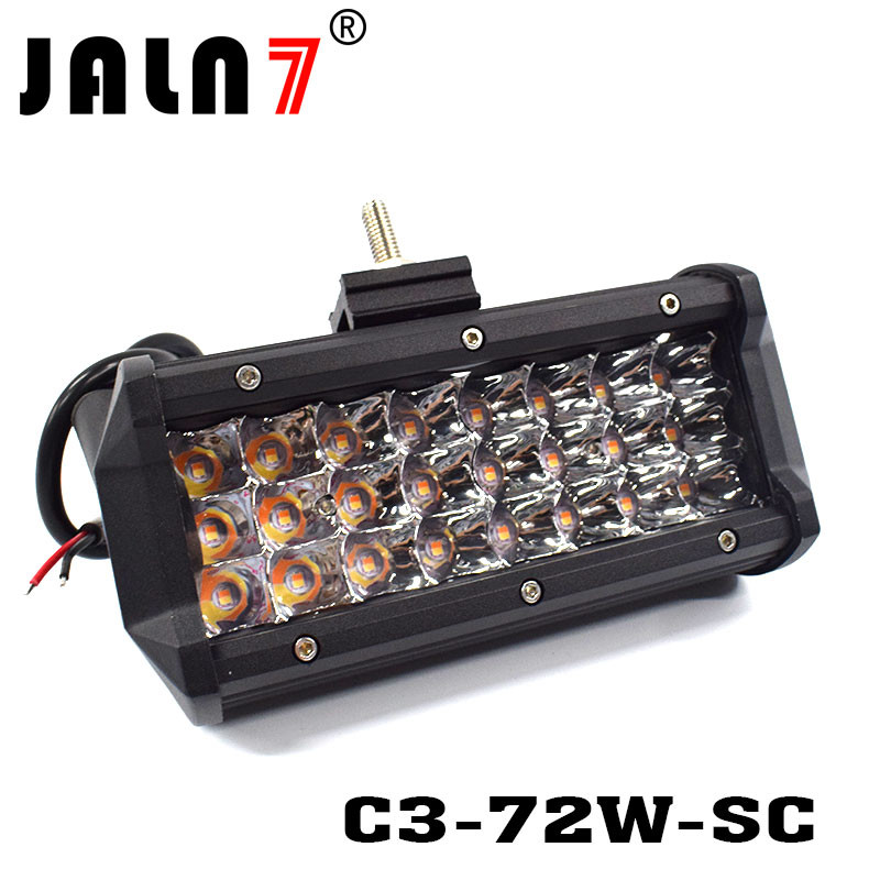 LED Light Bar JALN7 72W 3Rows 2 Colors LED Driving Lamp Super Bright Off Road Lights LED Work Light Boat Jeep