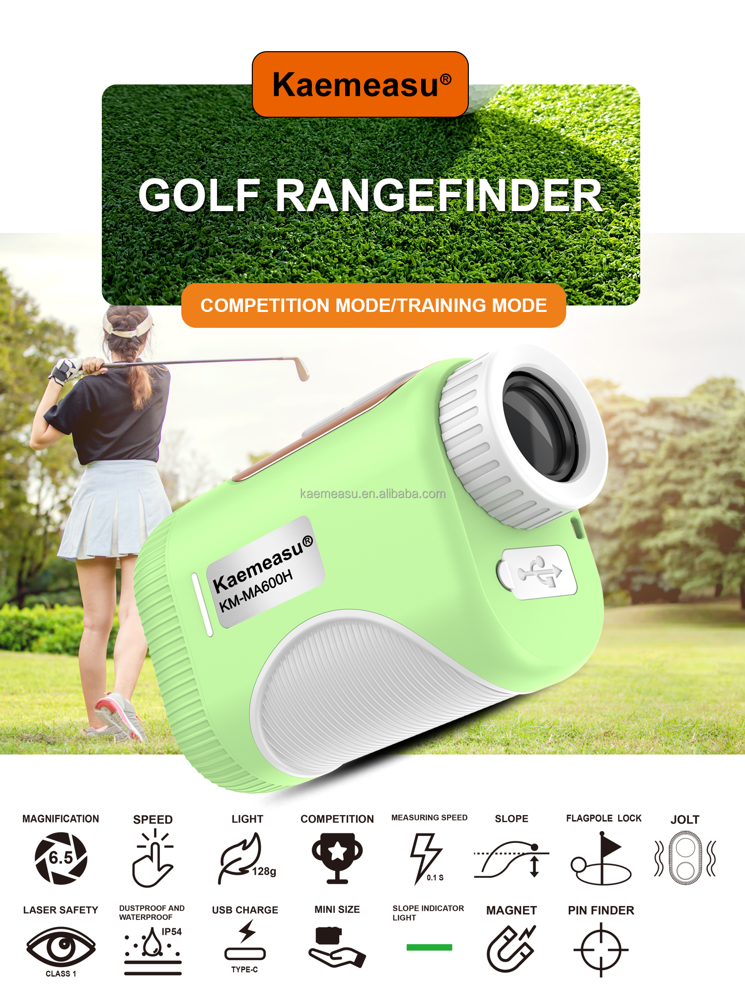 92*58*35mm Industrial Grade Golf Laser Rangefinders ODM 1000m Professional Golf Slope Scope Telescope