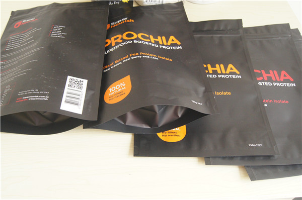 Customized Printing Stand Up Foil Pouch Packaging Bag For Protein Powder