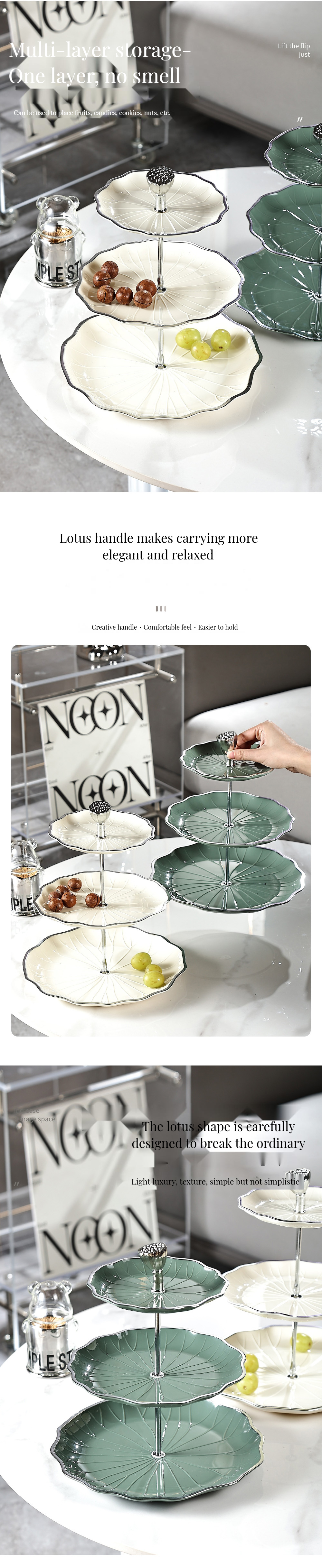 10-Inch White Ceramic Plate 3-Layer Disposable Plates Tableware for Valentine's Day Easter