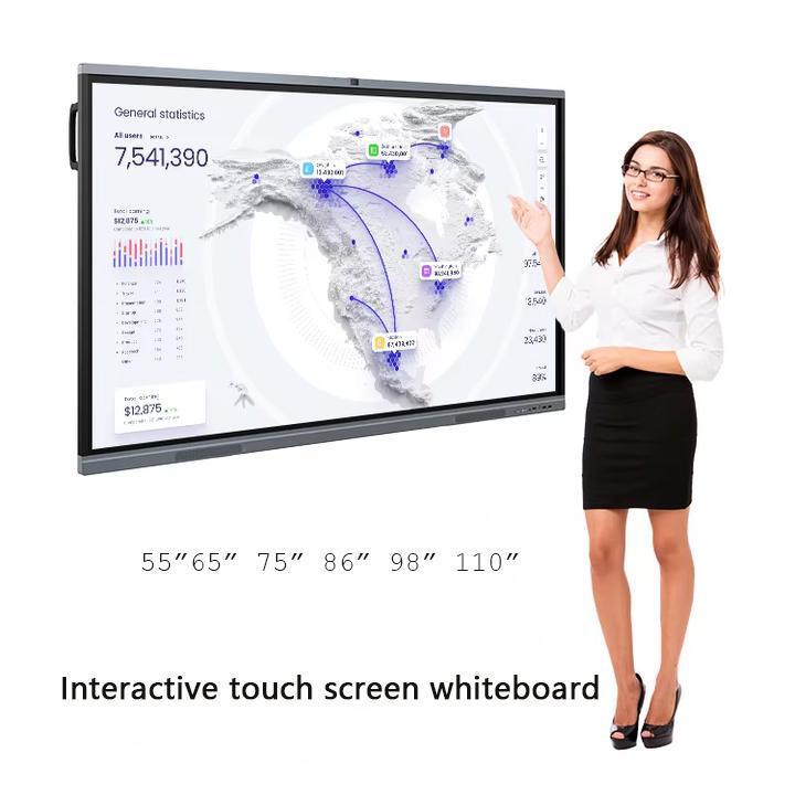 4K HD School Interactive Whiteboard Android13 8 128G Win10 Dual System Touch Display 0