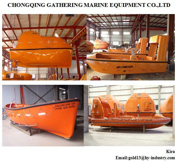 16 persons Marine free fall fiberglass lifeboat/Used life boat (Tanker version