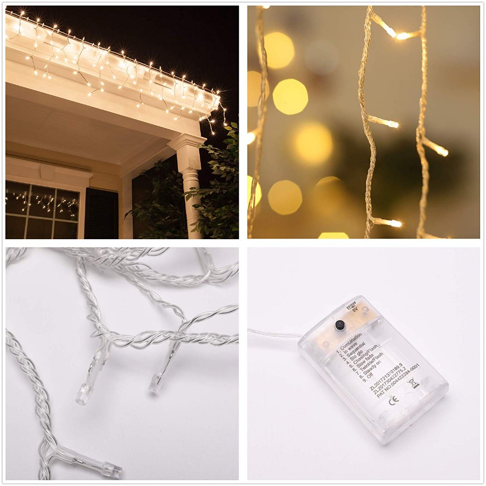 96 LED Curtain Icicle Lights 3m For Christmas Decoration