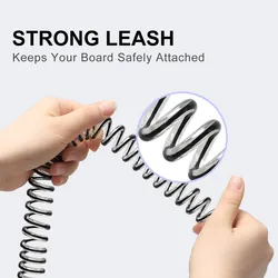 6'7'8'9'10'11'12' Orange Elastic TPU Surfboard Coiled Leash for Stand Up Paddle Board