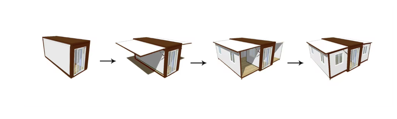 40ft Expandable Container Home with 2 Bedrooms and 75mm Sandwich Panels - 5-Year Warranty Included