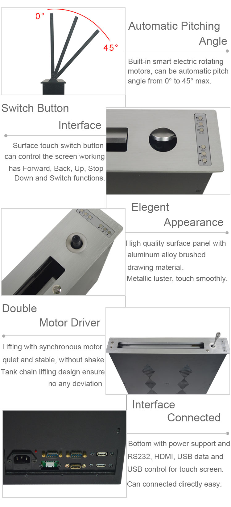 LCD monitor lifting conference system with retractable monitor and discussion mirophone