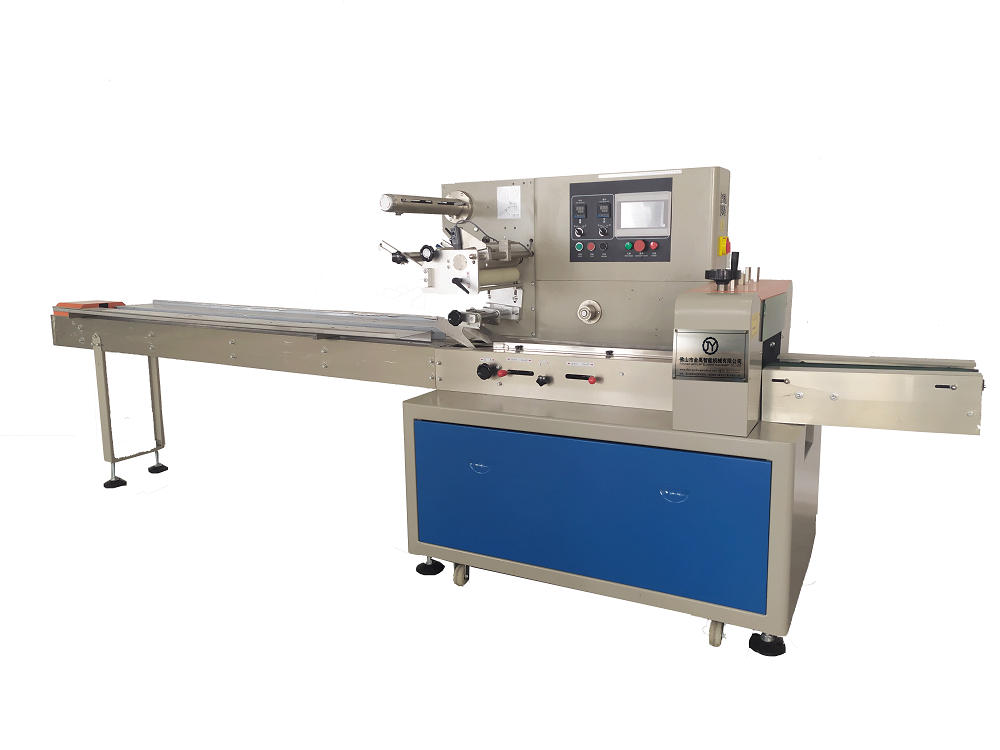 China Supplier Stainless Steel Semi-Automatic Pack Flowing Wrapping Machine Biscuit Packing Machine