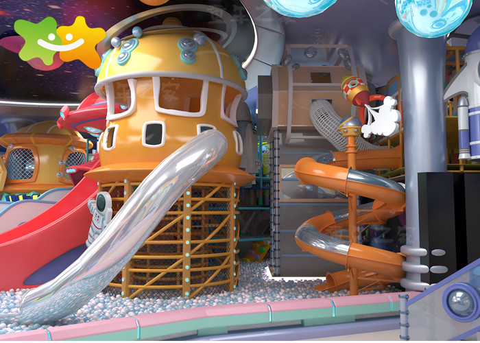 Colorful Children Playground Equipment Indoor Space Theme Commercial Kids Game