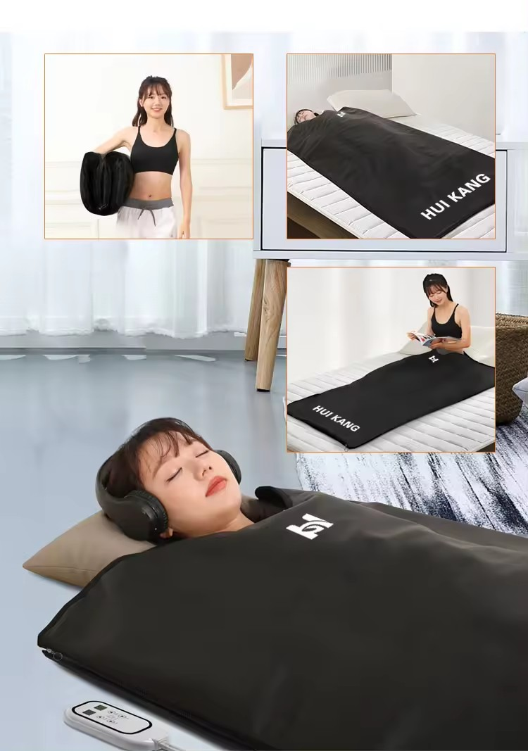 Portable Sauna Blanket with Arm Hole Design, Waterproof PVC Inner, and Remote Handle Control for Home Use