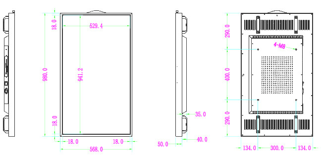 43 Inch Digital Signage Display Screen Lcd Window Panel For Shop Digital Monitor 2500nits