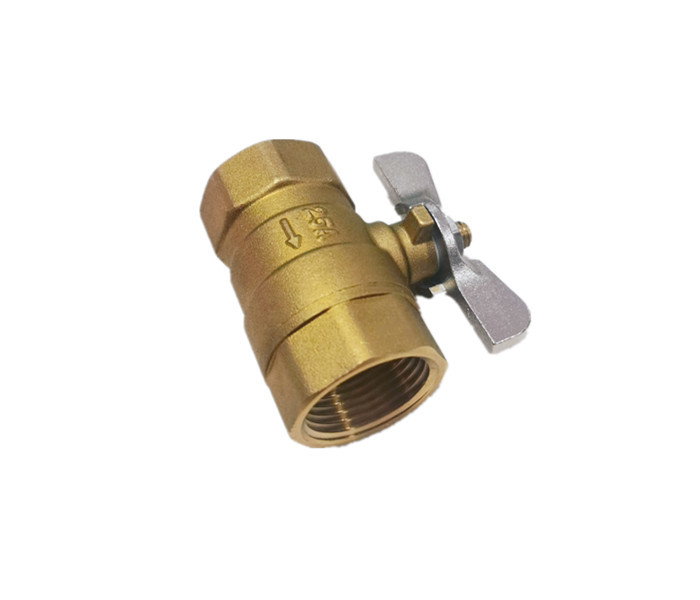 1'' NPT Female And Femlae Brass Female Ball Valve With Butterfly Handle