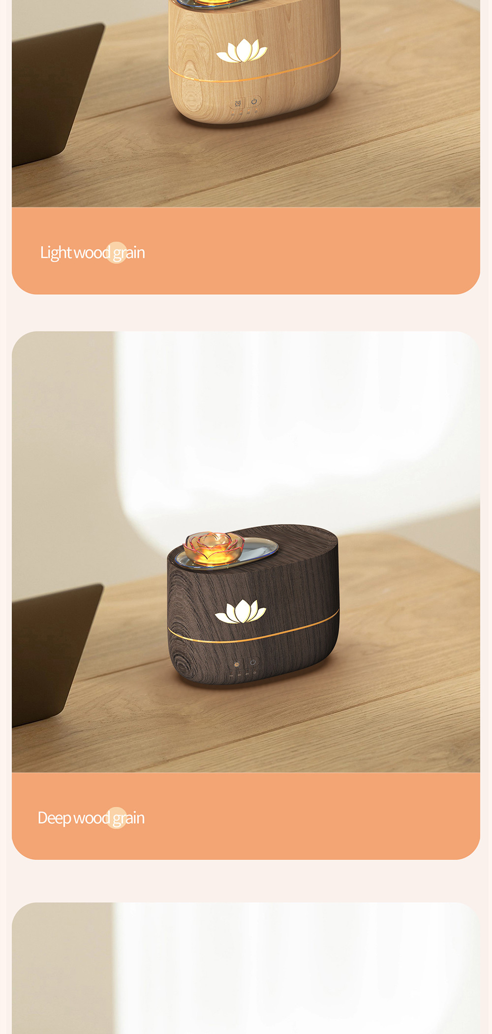 ABS material Fire Flame Humidifier 12W 350ml With Timing