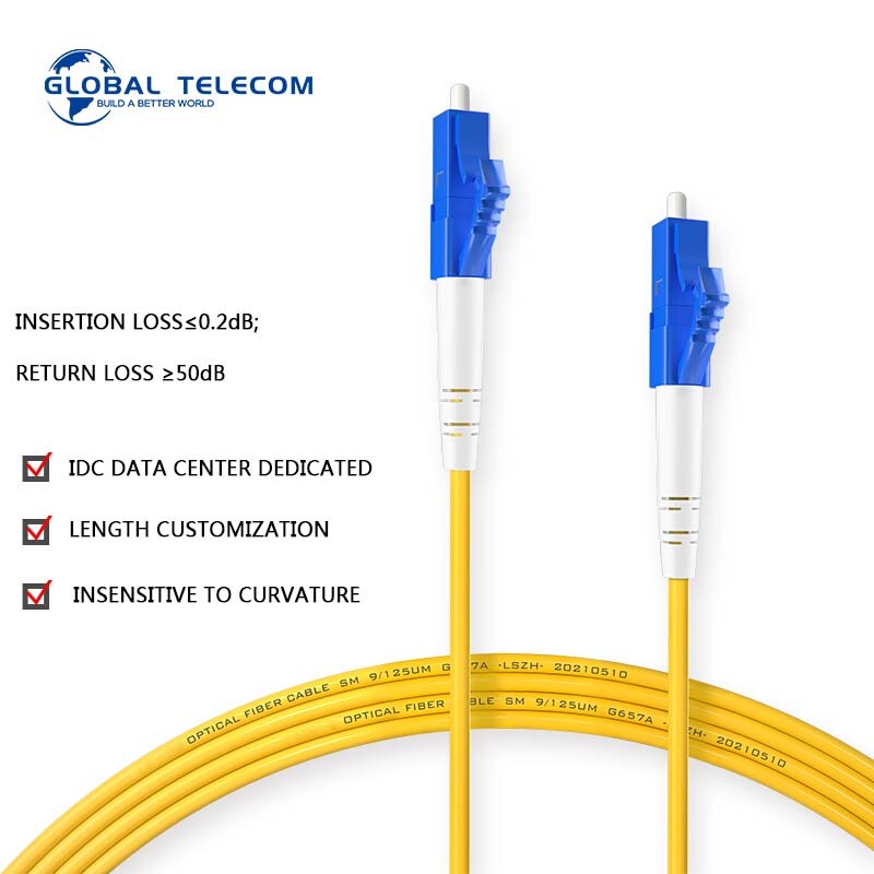 LSZH Jacket Lc To Lc Fiber Patch Cord Single Mode 2.0mm Simplex
