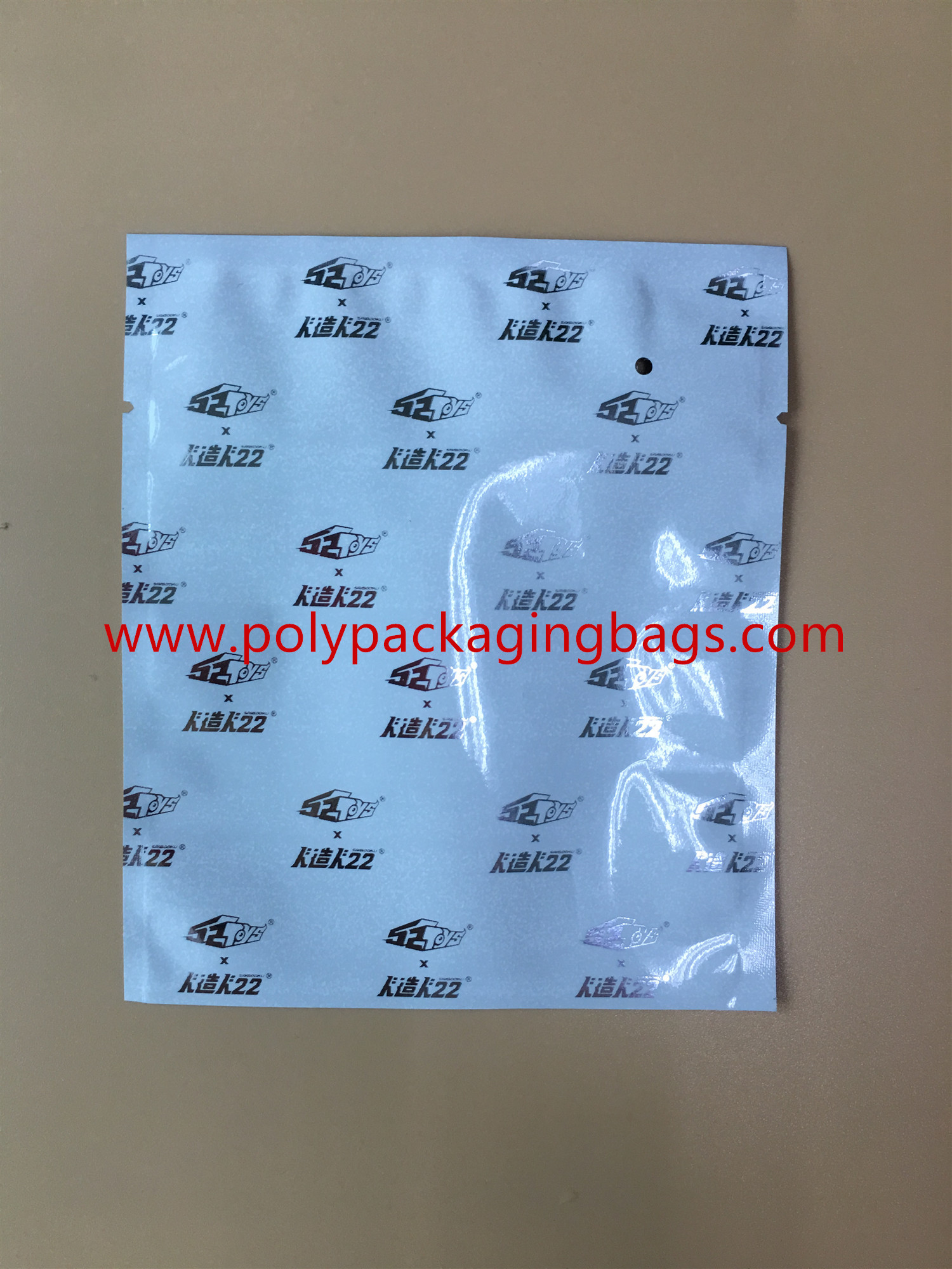 Custom White Three - Side Seal Aluminium Foil Bag With 2 Colors Gravure Printing