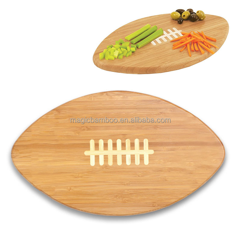 Natural Bamboo Football Cheese Cutting Board for Home Kitchen Rectangle Colour