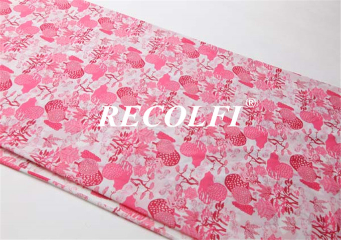 Pink Floral Printed Bikini Bondi Shiny Repreve Swimwear Fabric Washable