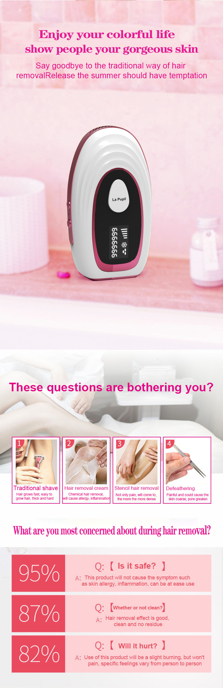 Shopify Dropshipping Laser Hair Removal Machine Women Portable Home Handset Laser Hair Removal