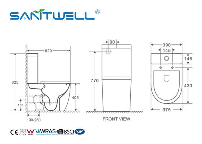 Sanitary Ware Bathroom Close Coupled Toilet Modern Ceramic Toilet White Color