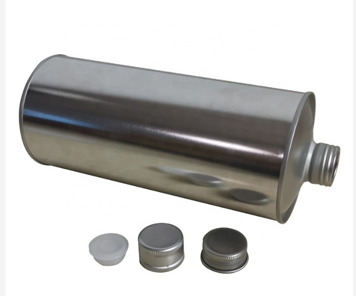 Screw Cap Large Round Tin Containers 1L Motor Oil Can