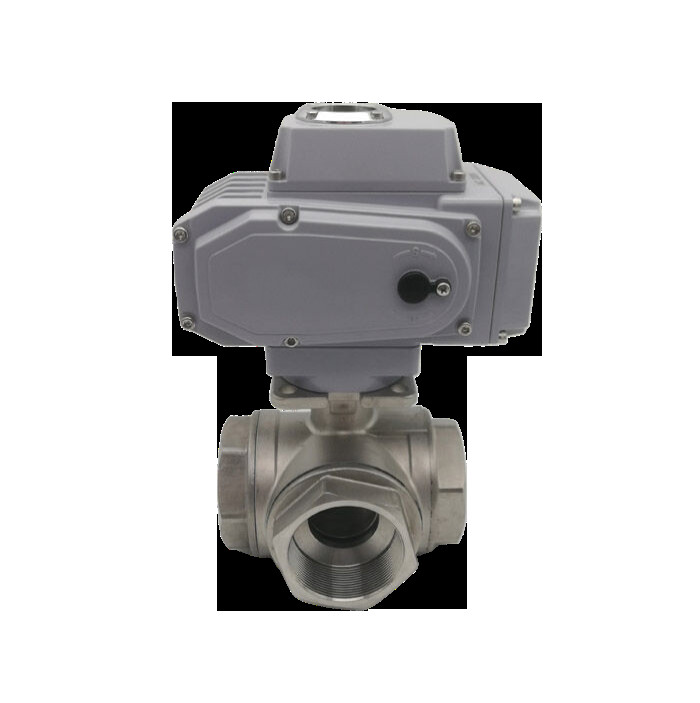 Pneumatic Three-Way Threaded Ball Valve For Industrial Fluid Control And HVAC Systems