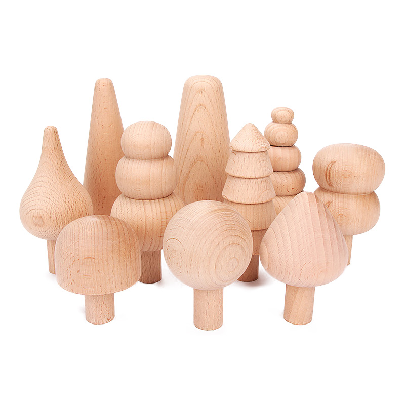 Rainbow 35.5cm Coloured Wooden Building Blocks Large Baby