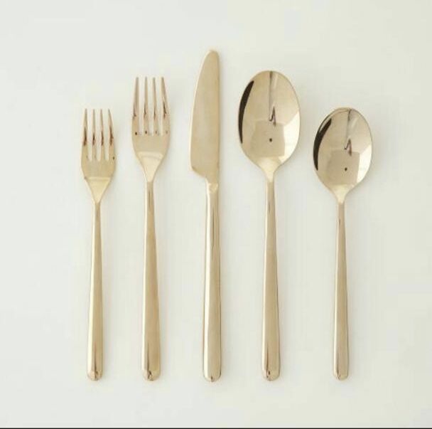 SX-GP-012 Luxury vintage stainless steel knife fork spoon 4pieces set cutlery for wedding dinner party