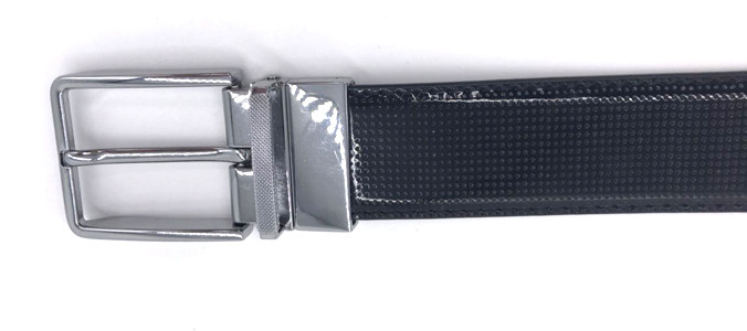 Brown / Black Reversible Zinc Alloy Buckle Belt Men's Genuine Leather Belt 3.3m Width