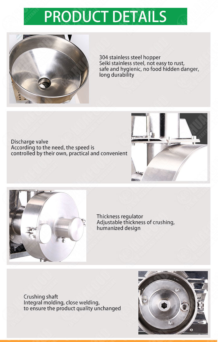 304 Stainless Steel 20-40 Kg/H Grain Mill Grinder Machine Small